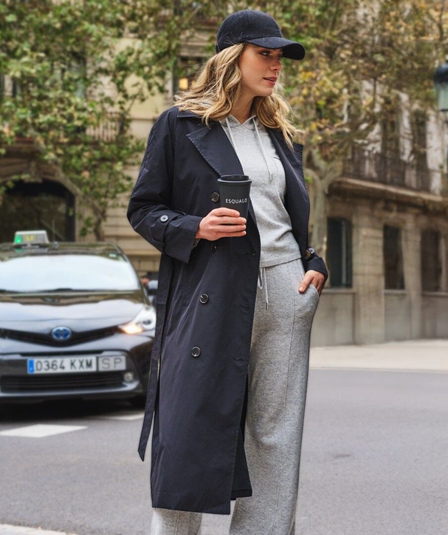 Coat trench long