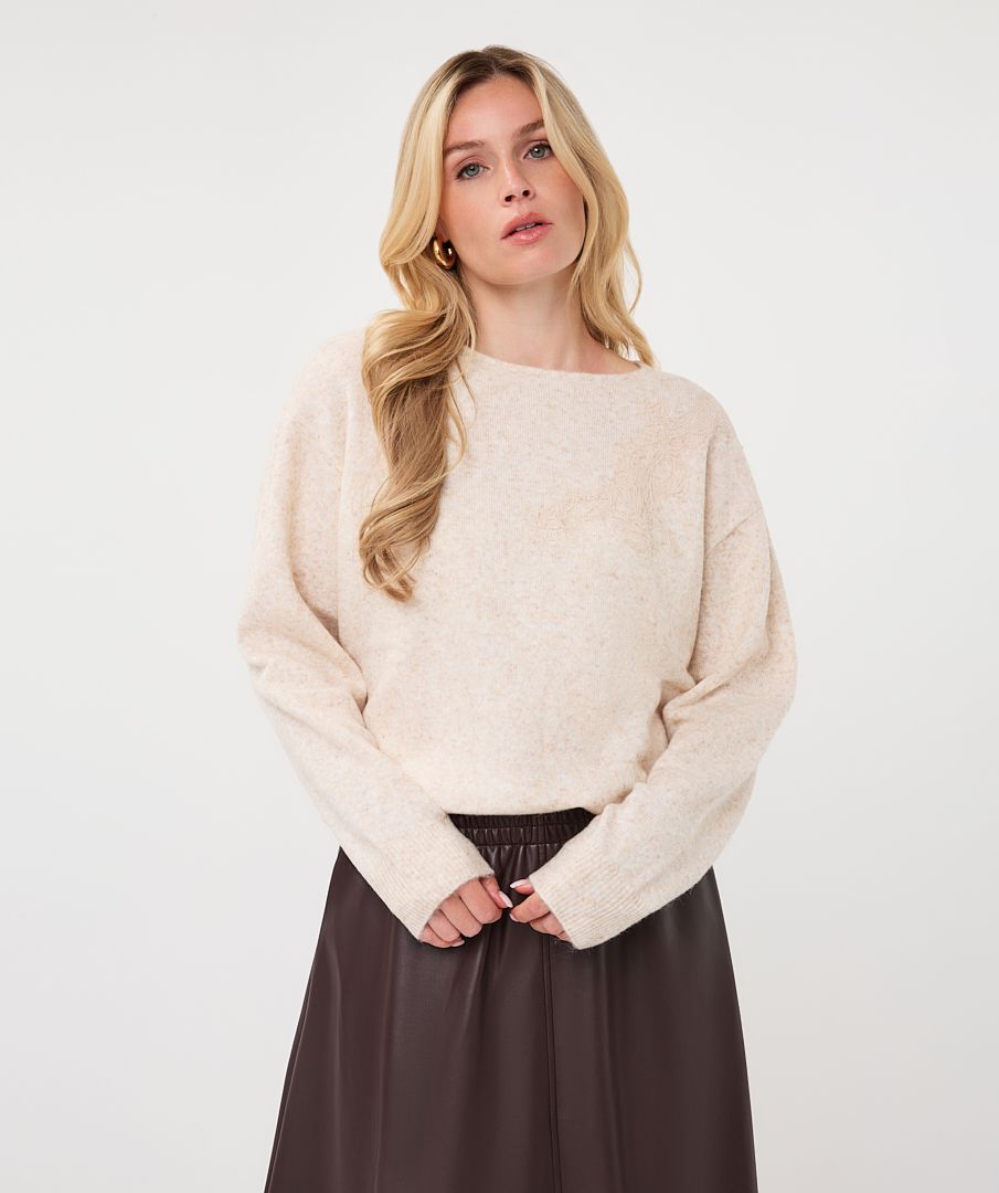 Sweater lace patch r/neck
