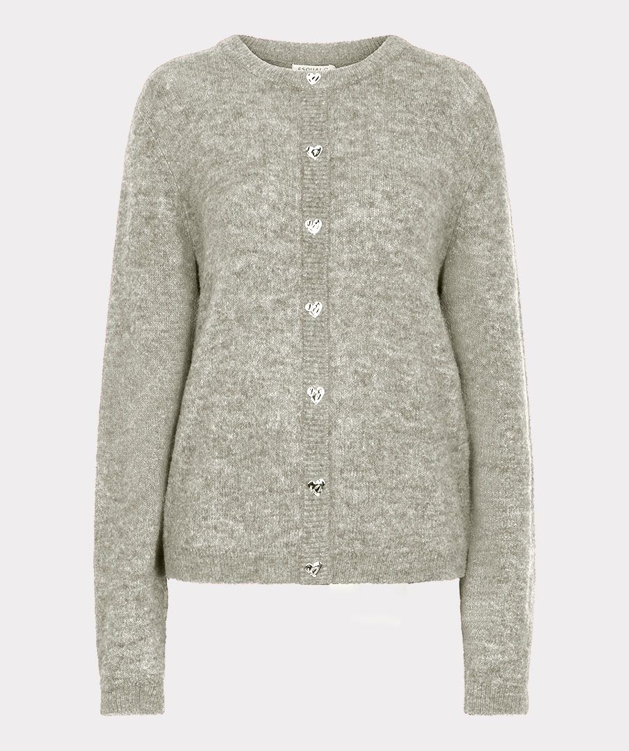 Cardigan closed placket fancy buttons