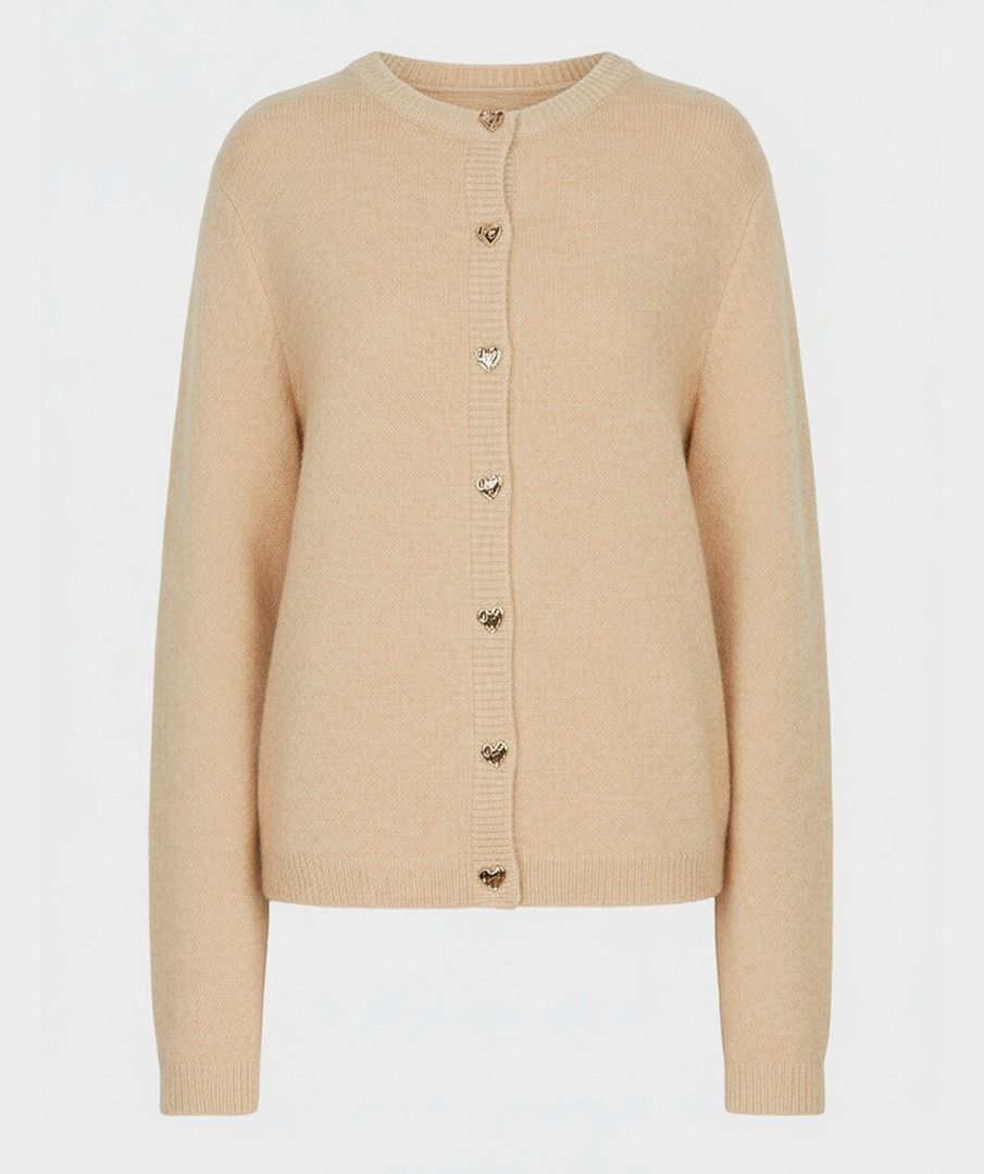 Cardigan closed placket fancy buttons