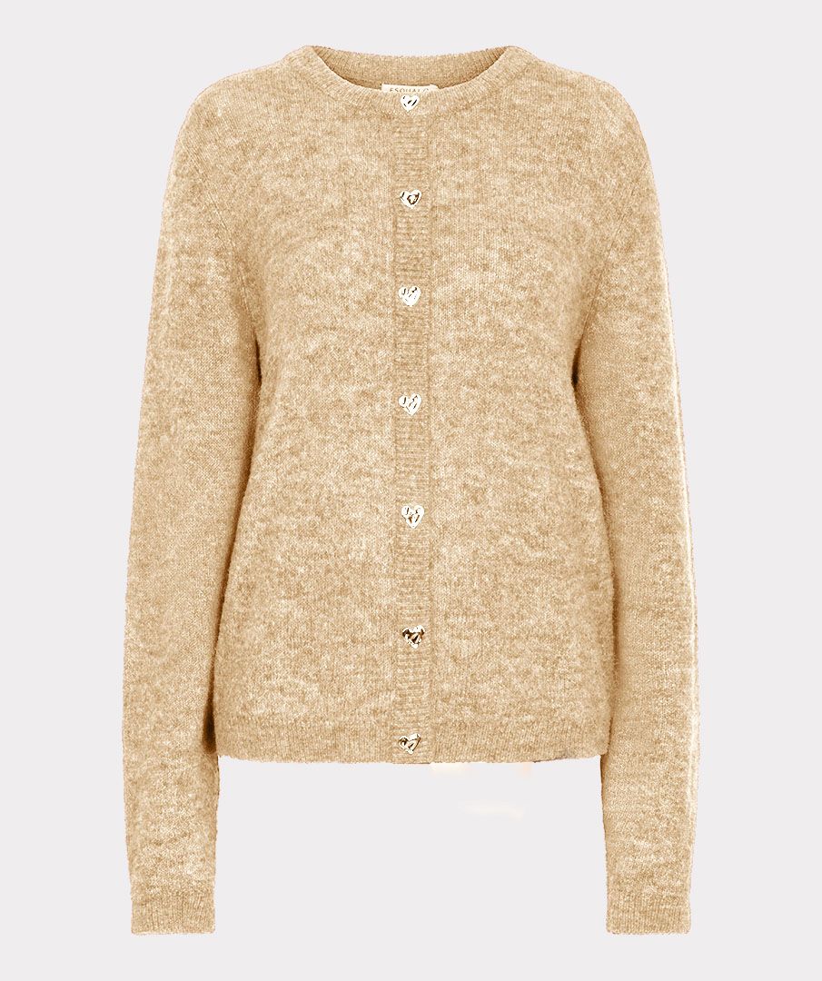 Cardigan closed placket fancy buttons