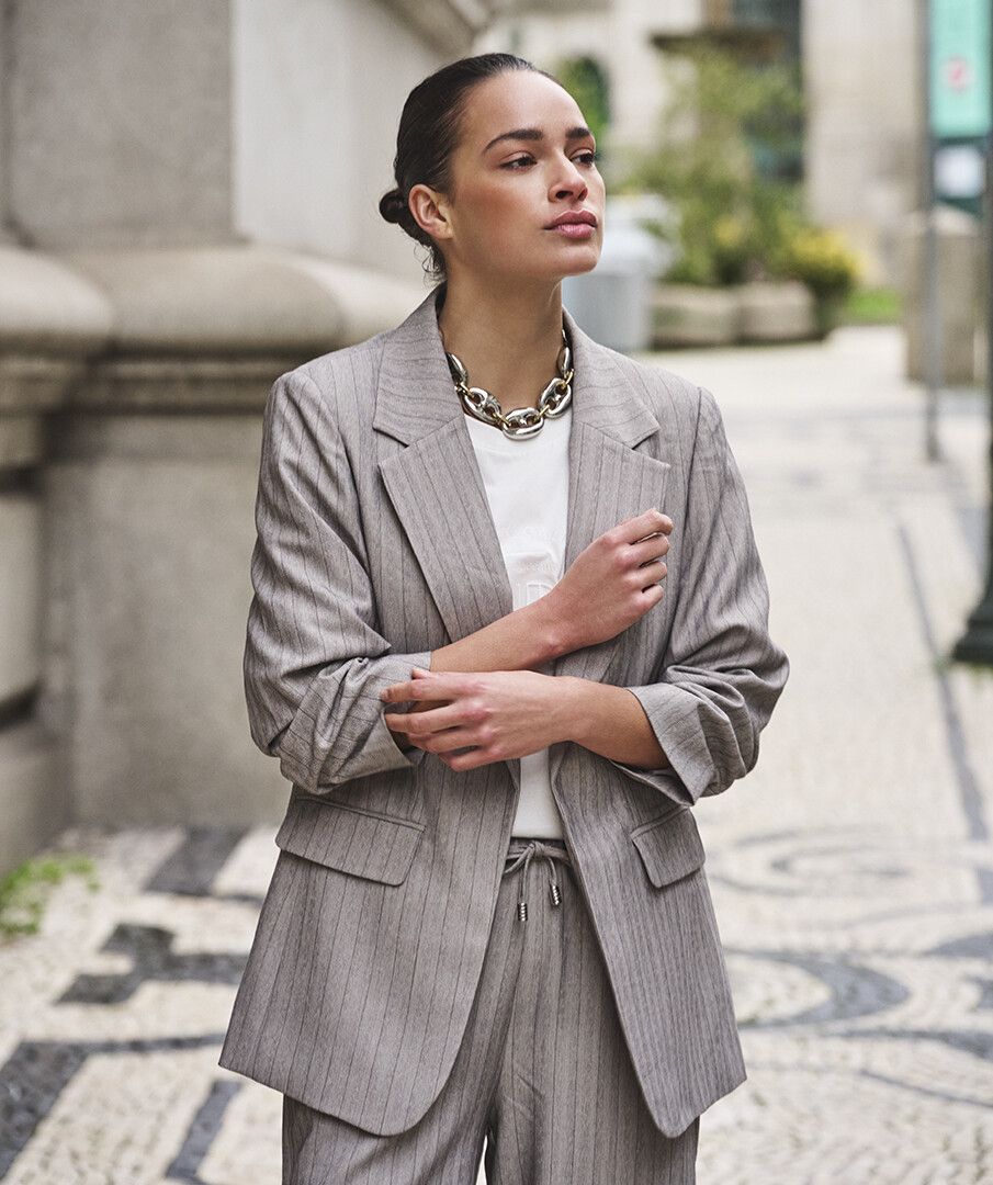 Blazer 3/4 slve herringbone