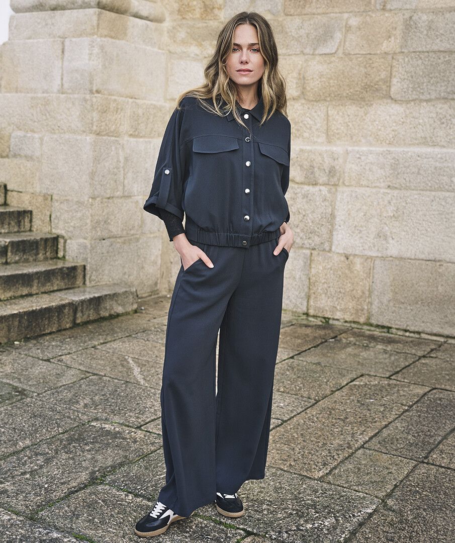 Trousers wide acetate