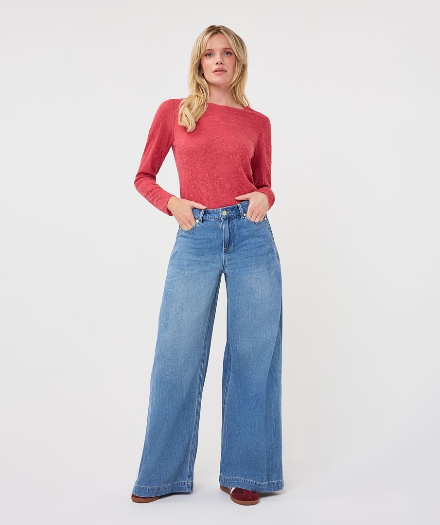 Trousers jeans wide leg