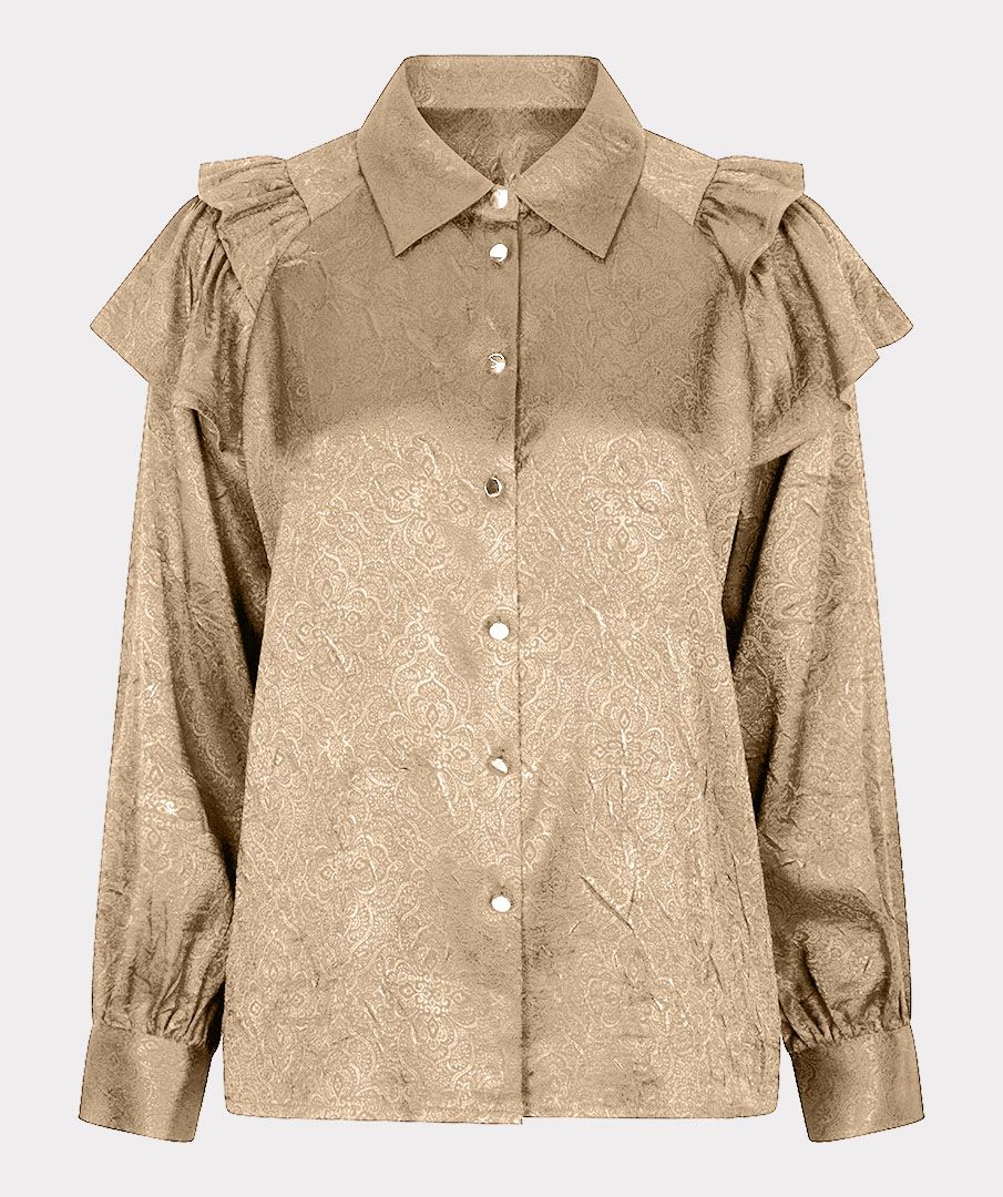 Blouse frills flower crinkle