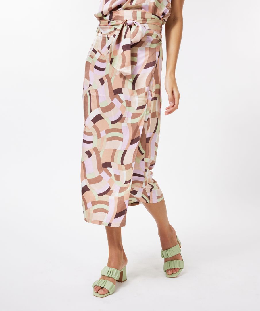 EsQualo Top knot geometric print