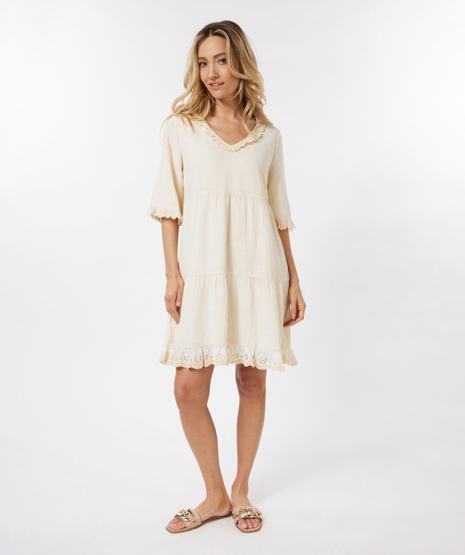 Dress lace cotton waffle
