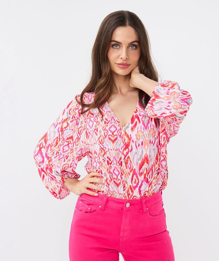 Blouse V-neck lkat Wave