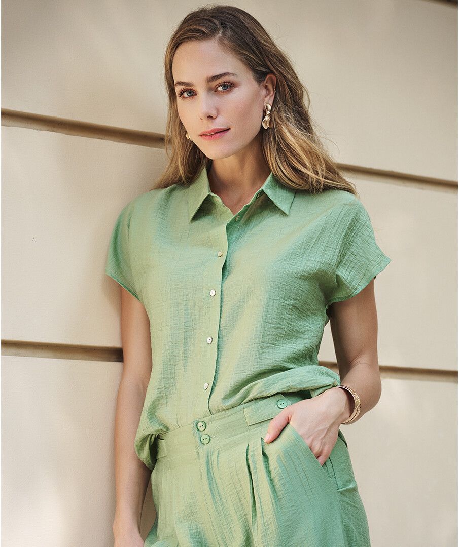 Blouse batwing crinkle