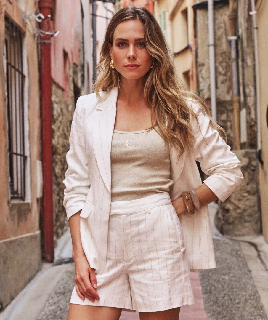 Blazer linen striped