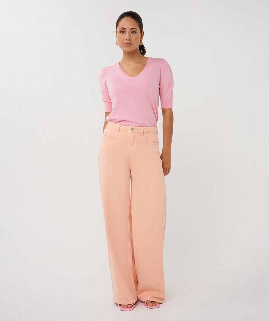 Trousers colored jeans wide