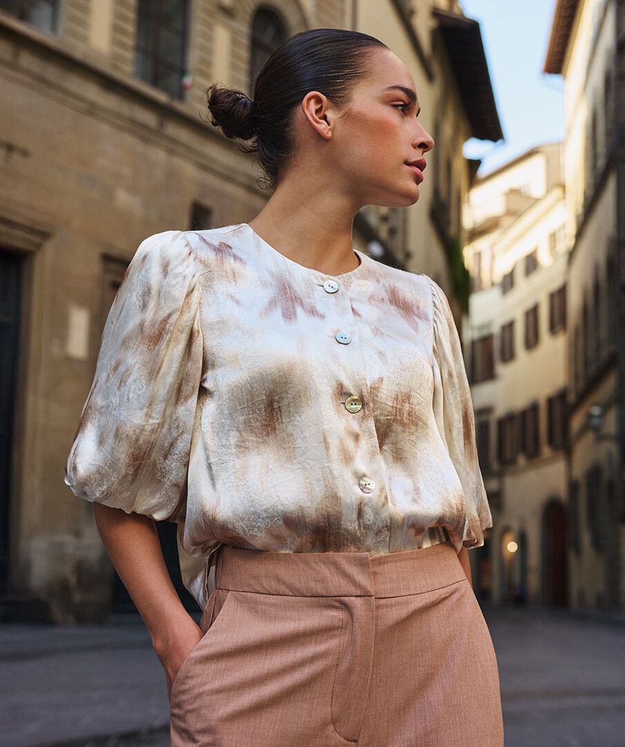 Blouse balloon slve Scarlet Flowerpower