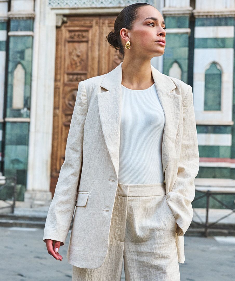 Blazer oversized linen mix