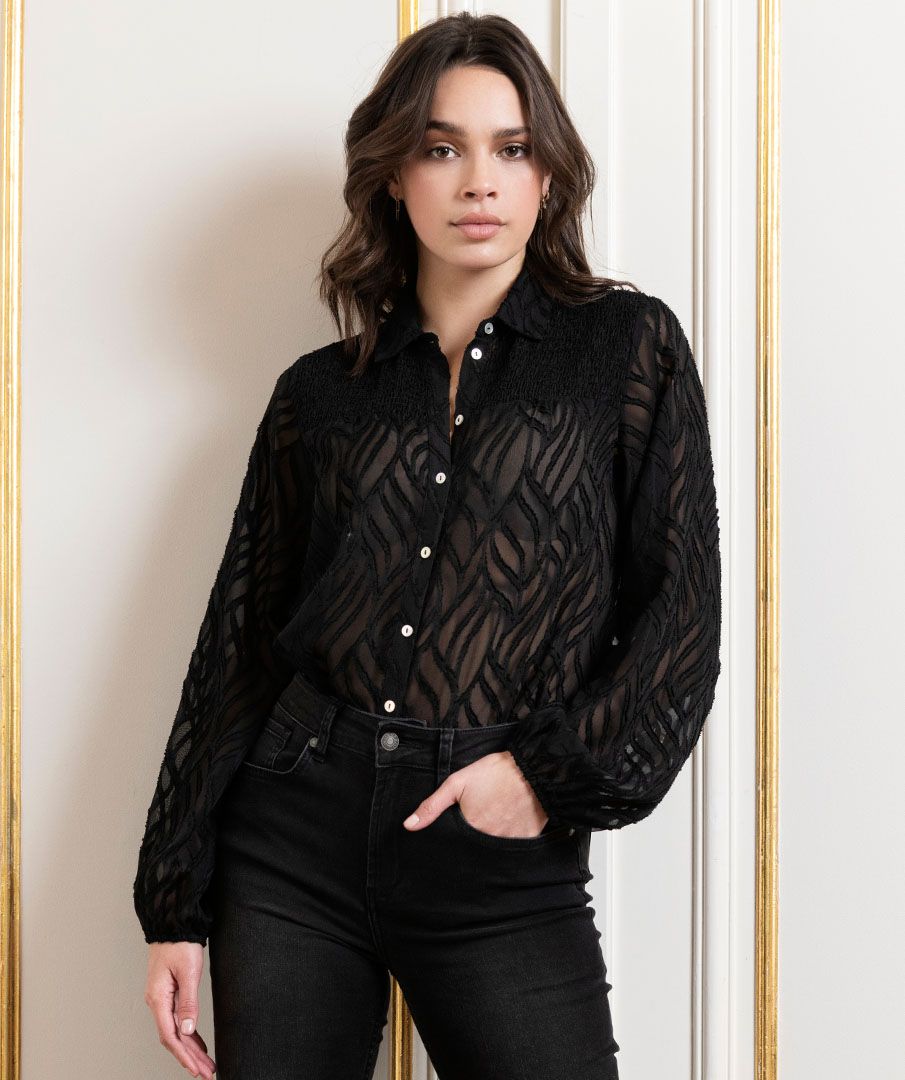 Blouse burn out smock