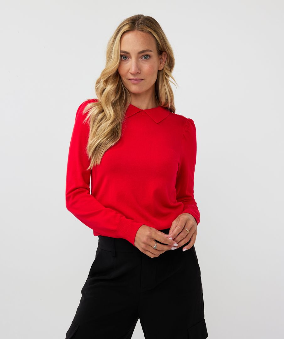 Sweater collar basic knit