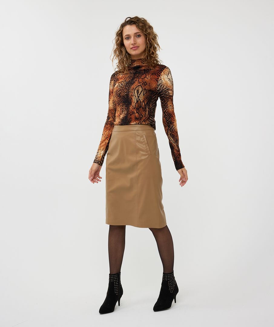 Skirt pencil vegan leather