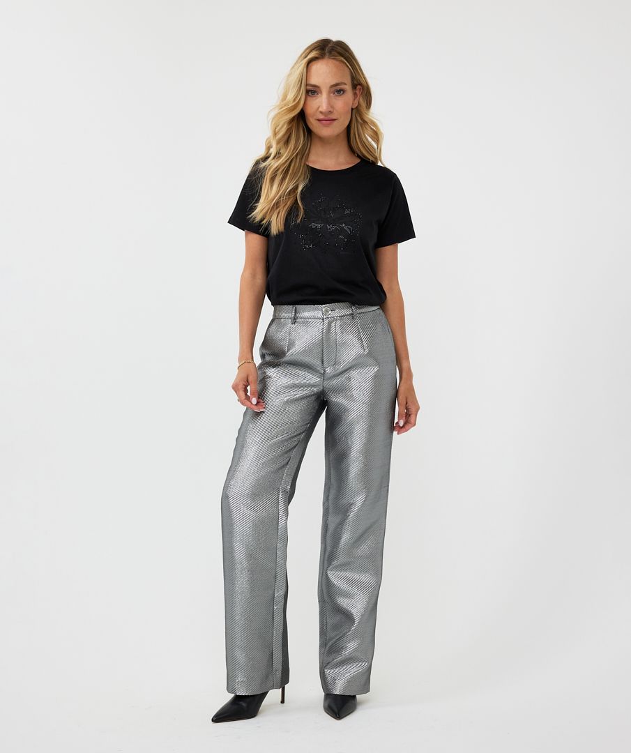 Trousers metallic