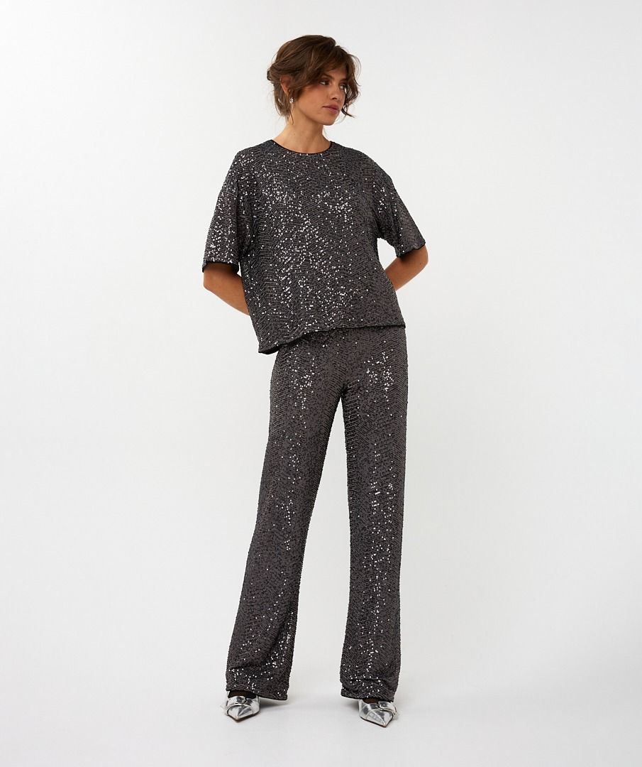 Trousers zigzag sequins